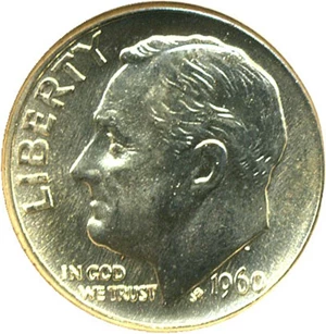 image for: 1960-D 10c NGC MS67