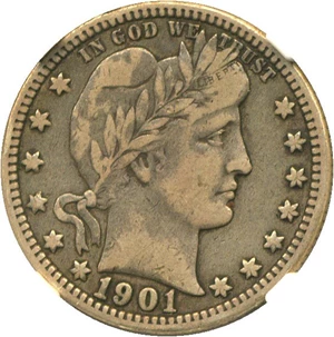 image for: 1901-O 25c NGC/CAC VF25 * Scarce Date *