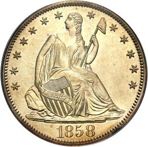 image for: 1858 50c PCGS Proof 63 * Very Low Mintage *