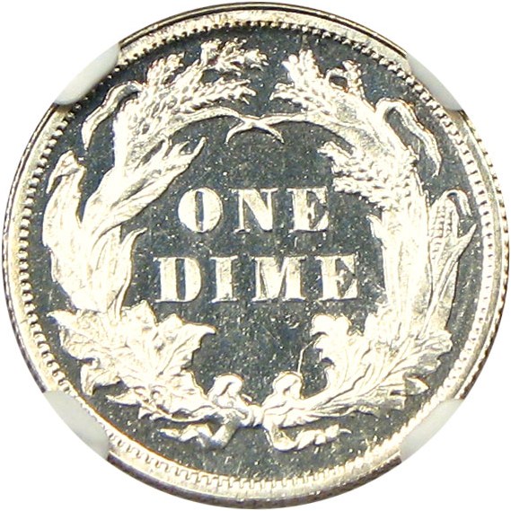 image for: 1890 10c NGC Proof 65 Cameo