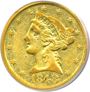 image for: 1848-C $5 PCGS VF30
