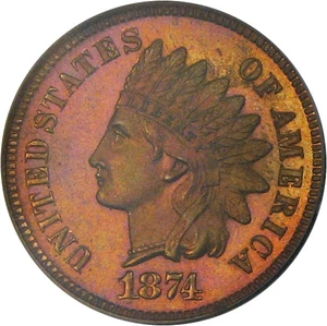 image for: 1874 1c PCGS/CAC Proof 64 RB OGH * Color *