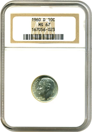 image for: 1960-D 10c NGC MS67