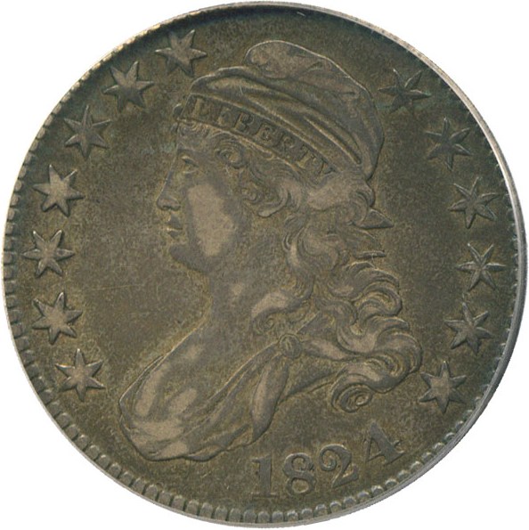 image for: 1824/4 50c PCGS/CAC XF40