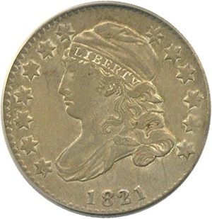 image for: 1821 10c PCGS AU53 (Small Date)
