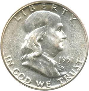 image for: 1951 50c PCGS AU58