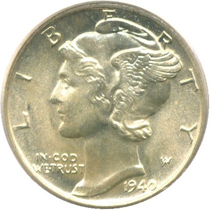 image for: 1940 10c PCGS MS65