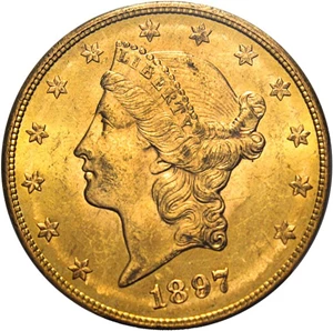 image for: 1897-S $20 PCGS/CAC MS63