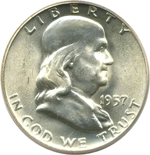 image for: 1957-D 50c PCGS MS65