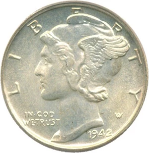 image for: 1942-S 10c PCGS MS66