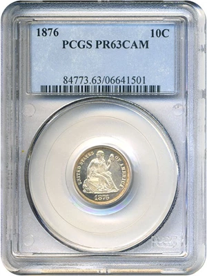 image for: 1876 10c PCGS Proof 63 Cameo