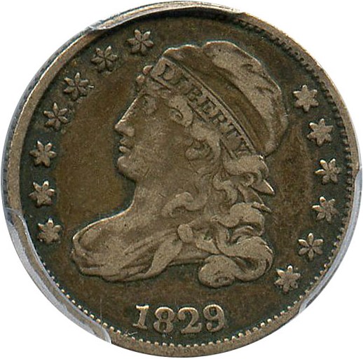 image for: 1829 10c PCGS/CAC VF25 (Large 10C)