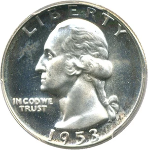 image for: 1953 25c PCGS Proof 65 Cameo