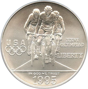 image for: 1995-D $1 PCGS MS70 (Olympic Cycling)