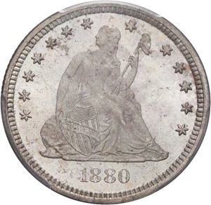 image for: 1880 25c PCGS/CAC MS67 - Low Mintage Gem - No Reserve!