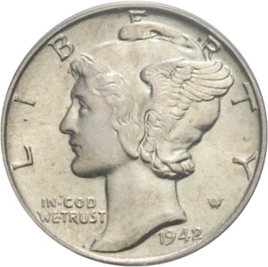 image for: 1942/1-D 10c PCGS MS64 FB - Scarce Key Date