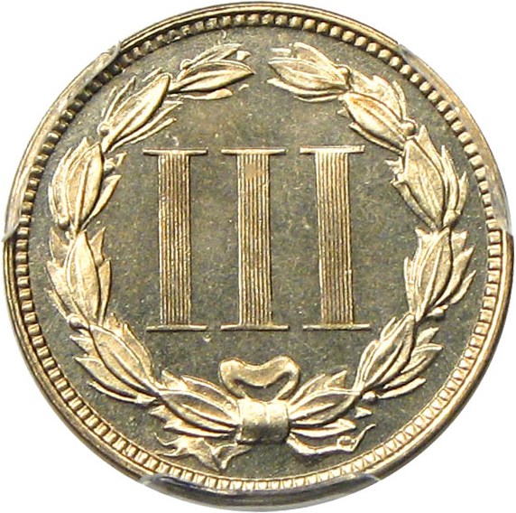 image for: 1876 3cN PCGS/CAC Proof 64 Cameo