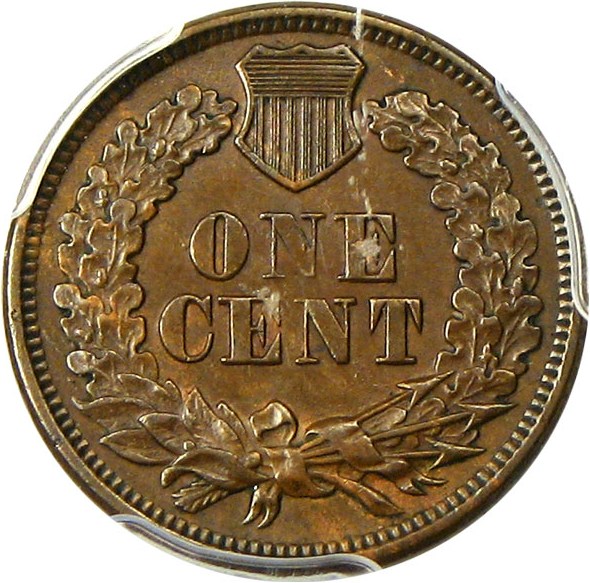 image for: 1869/69 1c PCGS AU55 (Repunched Date, Snow-4) * Key Date *