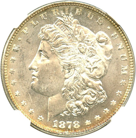 image for: 1878 7/8TF $1 NGC MS63 (Strong, VAM-38, 7/5TF)