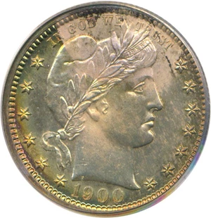 image for: 1900 25c PCGS/CAC Proof 64 - Colorful Toning - No Reserve!