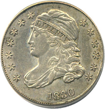 image for: 1830/29 10c PCGS AU50
