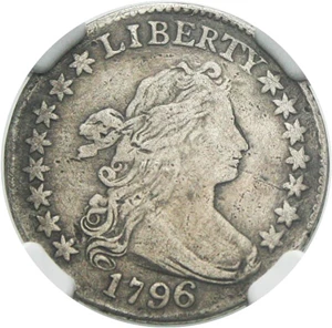 image for: 1796 10c NGC VF Details, Repaired - Key early Draped Bust dime