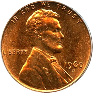 image for: 1960-D 1c PCGS MS66 RD (Small Date)