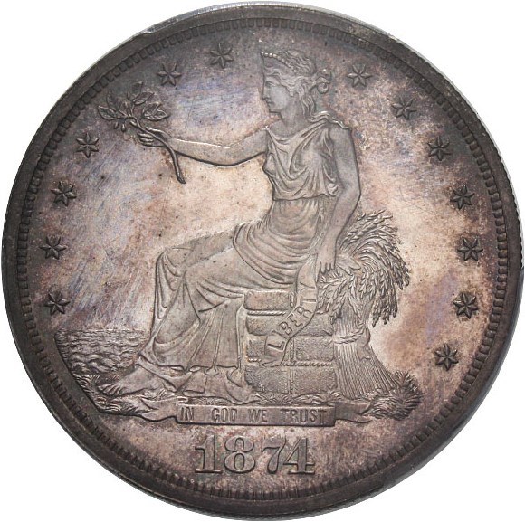 image for: 1874 Trade$ PCGS/CAC Proof 64 Cameo