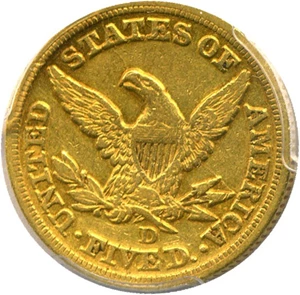 image for: 1848-D $5 PCGS/CAC XF40 * Dahlonega Mint Gold Coin *