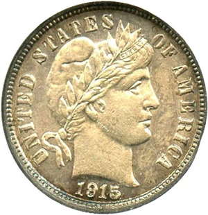 image for: 1915-S 10c NGC AU55