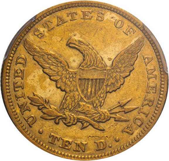 image for: 1846 $10 PCGS/CAC AU53 - Low Mintage Eagle Ten Dollar Gold Coin