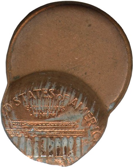 image for: Mint Error: 1993-D 1c NGC MS64 RB (Struck 55% Off Center)