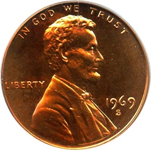 image for: 1969-S 1c PCGS Proof 67 RD