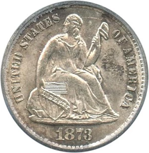 image for: 1873-S H10c PCGS/CAC MS64 - Unreserved Lot!