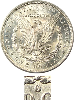 image for: 1882-O/S $1 PCGS MS64 (Top 100, VAM 4, O/S Recessed)