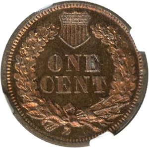 image for: Mint Error: 1868 1c NGC Proof 62 RB (Rotated Dies)