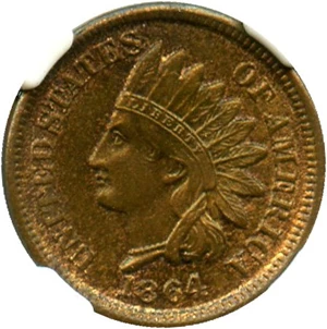 image for: 1864 1c NGC/CAC MS65 BN (Bronze)