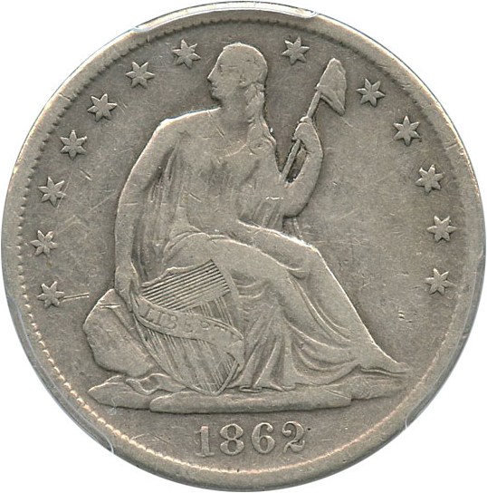 image for: 1862-S 50c PCGS VF20 - Affordable Civil War Issue