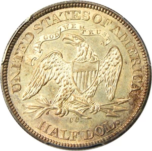 image for: 1871-CC 50c PCGS/CAC AU58 - Important Carson City Mint rarity