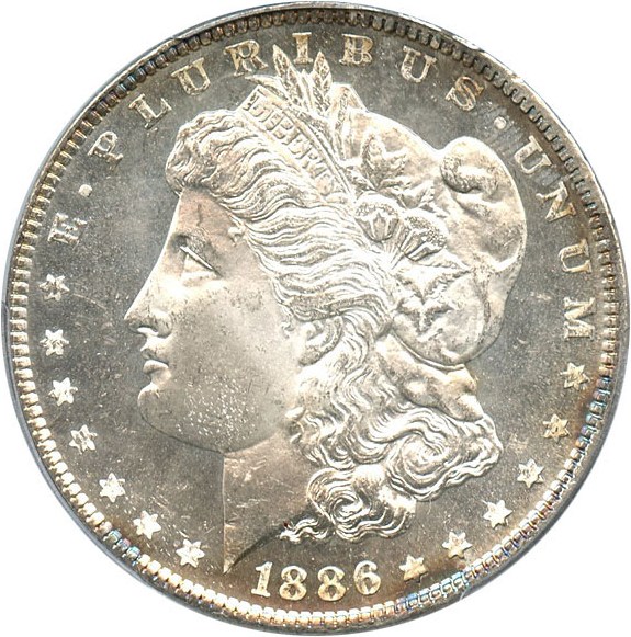 image for: 1886 $1 PCGS/CAC MS65+ PL