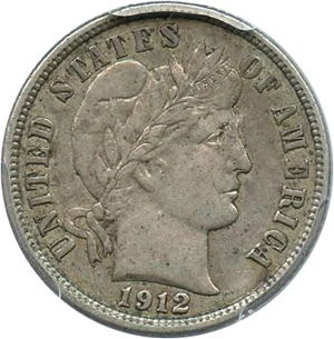 image for: 1912-D 10c PCGS AU53