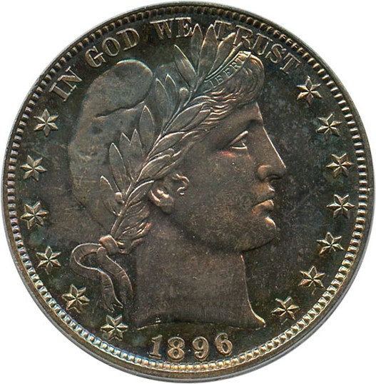 image for: 1896 50c PCGS Proof 64 - Colorful Toning