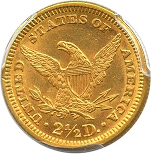 image for: 1886 $2 1/2 PCGS/CAC MS62 - Low Mintage