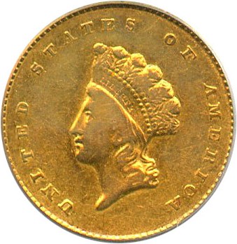 image for: 1855-O G$1 PCGS VF30 - Scarce New Orleans Type 2 Gold Dollar