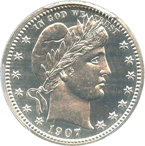 image for: 1907 25c PCGS/CAC Proof 64 - No Reserve!