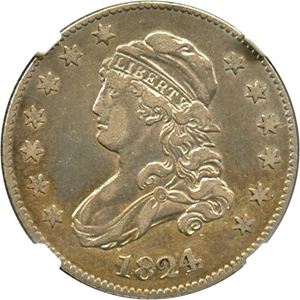 image for: 1824/2 25c NGC XF40 (B-1) - Key Date - No Reserve!