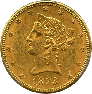 image for: 1893-O $10 PCGS MS62