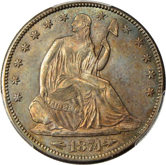 image for: 1874-CC 50c PCGS/CAC MS63 (Arrows) - Significant Carson City Mint Rarity