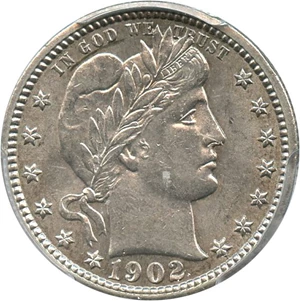 image for: 1902 25c PCGS AU55