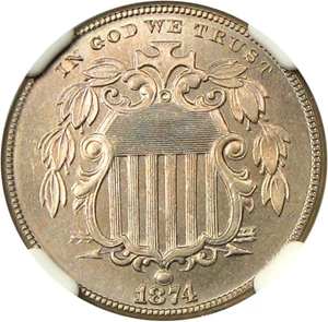 image for: 1874 5c NGC Proof 65